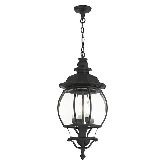 Livex Frontenac 4 Light Outdoor Pendant Lantern, Textured Black