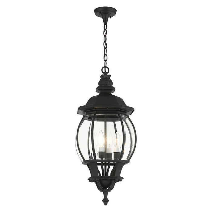 Livex Frontenac 4 Light Outdoor Pendant Lantern, Textured Black