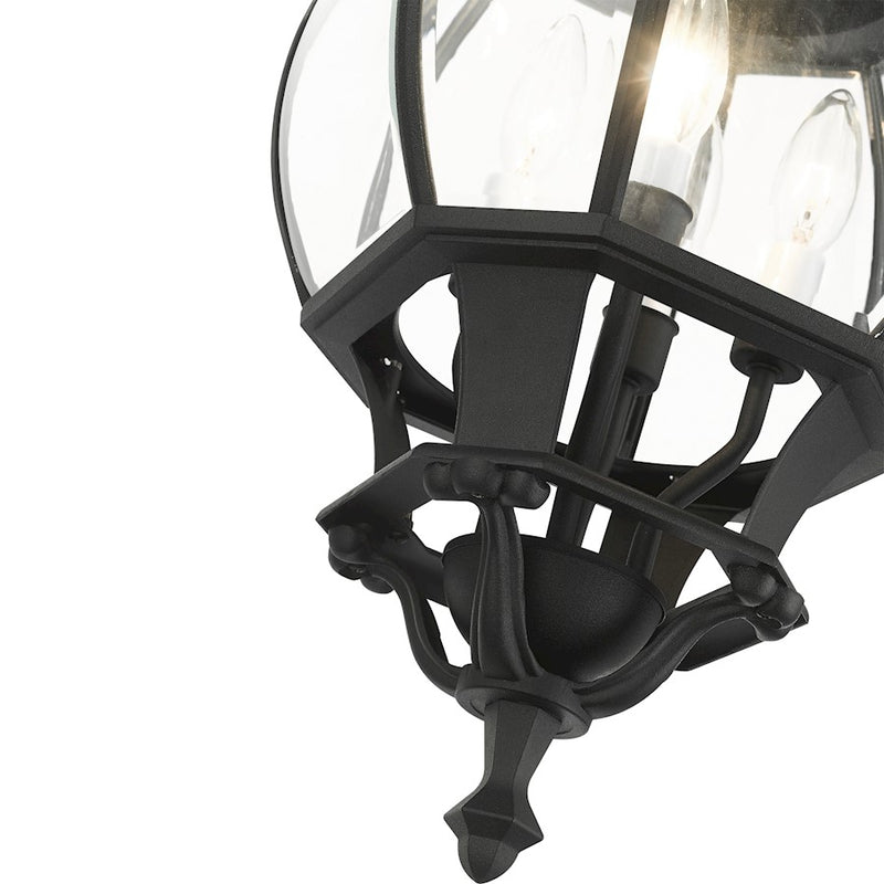 Livex Frontenac 4 Light Outdoor Pendant Lantern, Textured Black