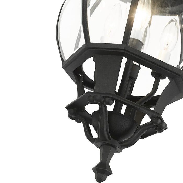 Livex Frontenac 4 Light Outdoor Pendant Lantern, Textured Black