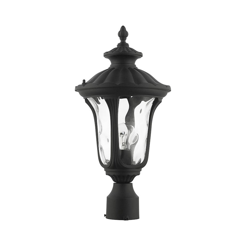 Livex Oxford 1 Light Outdoor Small Post Top Lantern, Textured Black