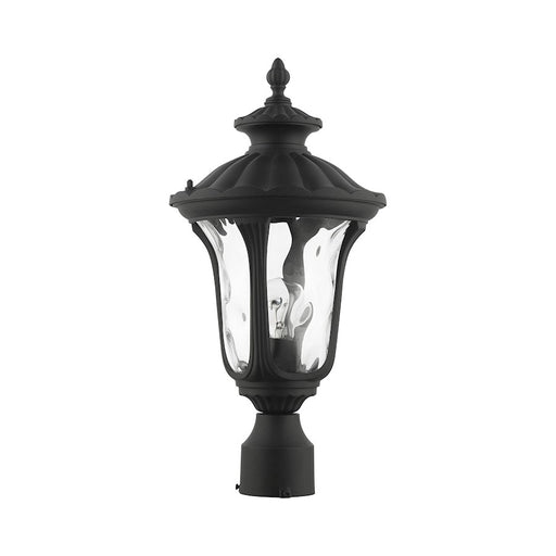 Livex Oxford 1 Light Outdoor Small Post Top Lantern, Textured Black