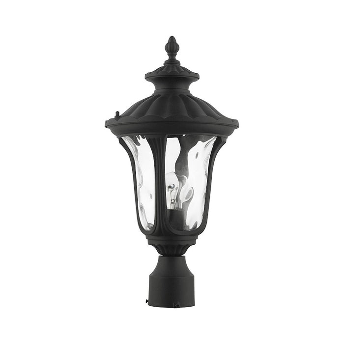 Livex Oxford 1 Light Outdoor Small Post Top Lantern, Textured Black