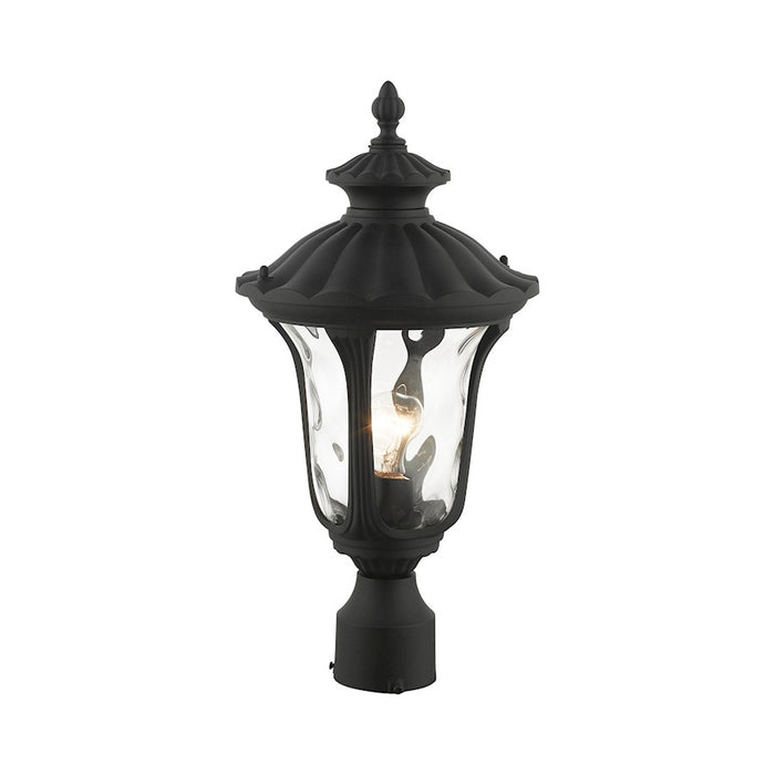 Livex Oxford 1 Light Outdoor Small Post Top Lantern, Textured Black