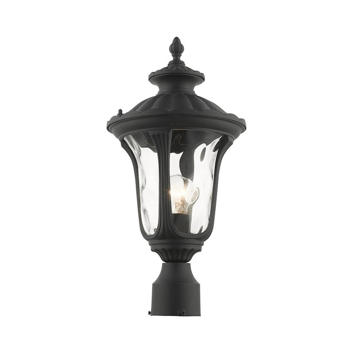 Livex Oxford 1 Light Outdoor Small Post Top Lantern, Textured Black