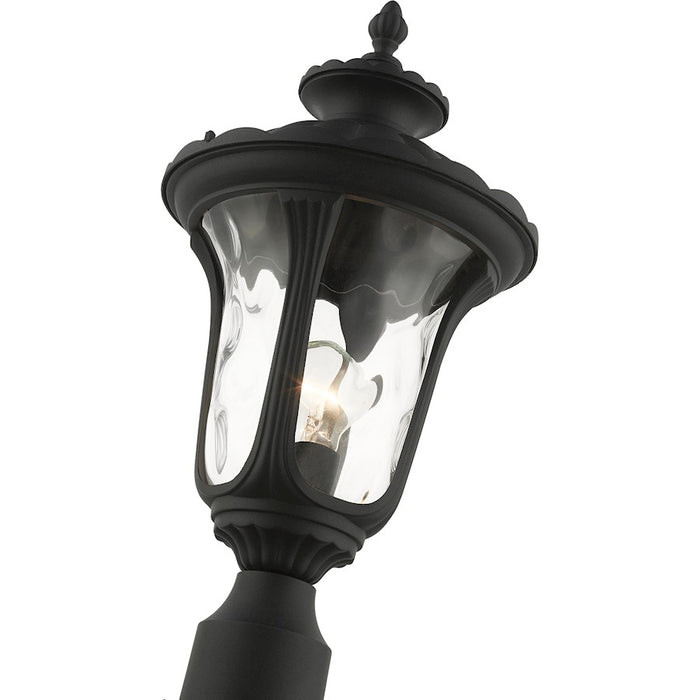 Livex Oxford 1 Light Outdoor Small Post Top Lantern, Textured Black