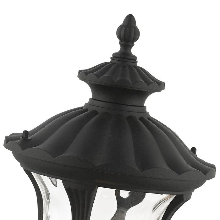 Livex Oxford 1 Light Outdoor Small Post Top Lantern, Textured Black