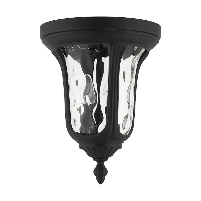 Livex Oxford 2 Light Outdoor Ceiling Mount, Textured Black