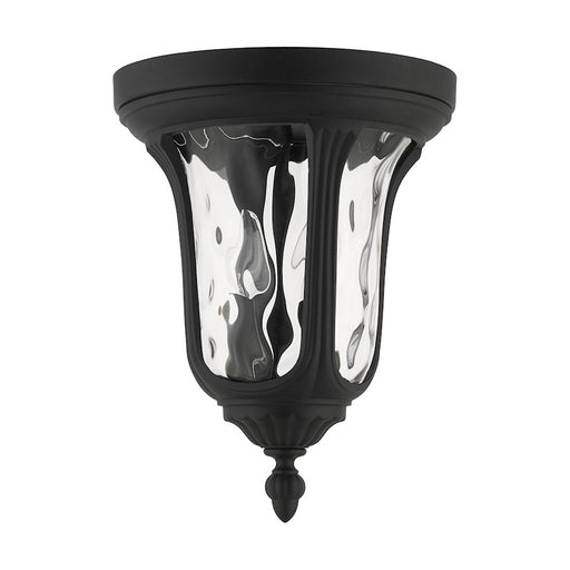 Livex Oxford 2 Light Outdoor Ceiling Mount, Textured Black