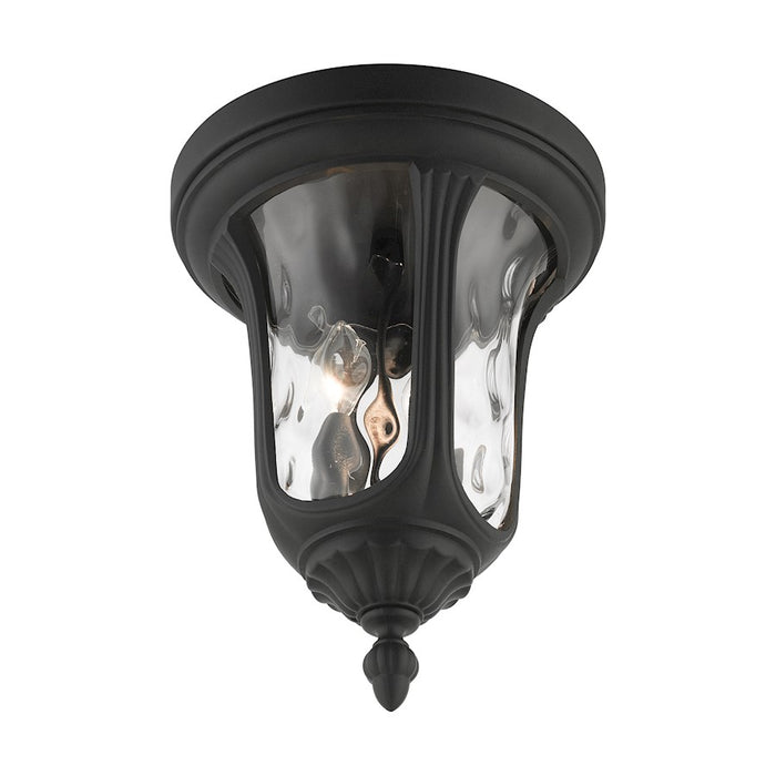 Livex Oxford 2 Light Outdoor Ceiling Mount, Textured Black