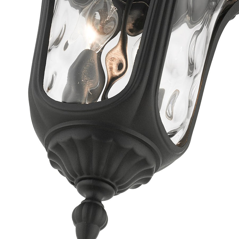 Livex Oxford 2 Light Outdoor Ceiling Mount, Textured Black