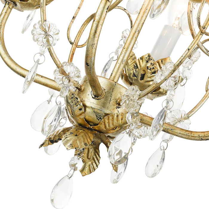 Livex Acanthus 4 Light Chandelier, Winter Gold