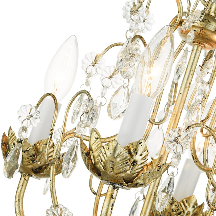 Livex Acanthus 4 Light Chandelier, Winter Gold