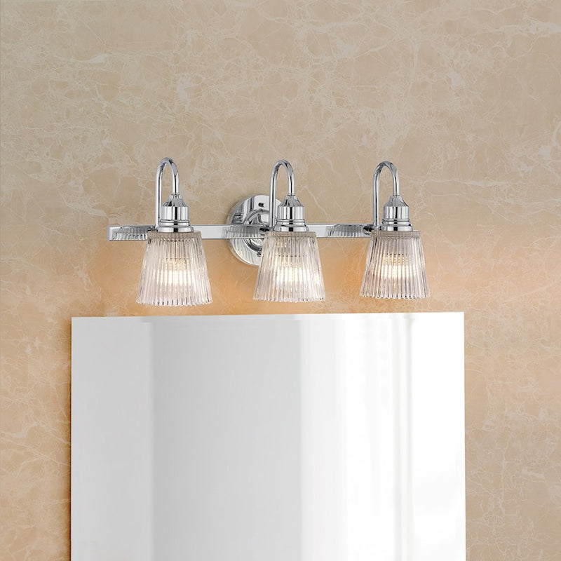 Lucas McKearn Addison 3Lt Bath/Vanity, Polished Chrome/Clear