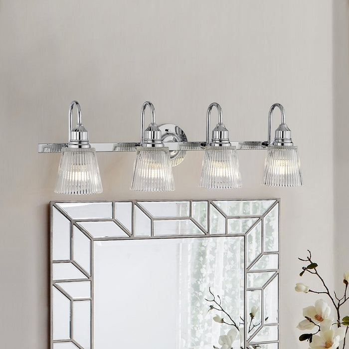 Lucas McKearn Addison 4Lt Bath/Vanity, Polished Chrome/Clear