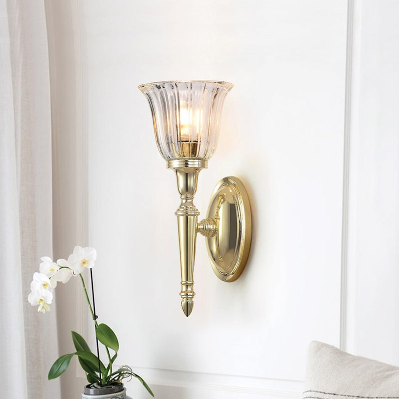 Lucas McKearn Dryden 1Lt 13" Bath/Vanity, Polished Brass/Clear