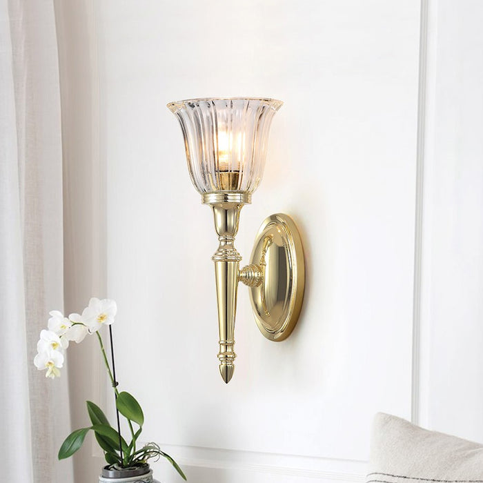 Lucas McKearn Dryden 1Lt 13" Bath/Vanity, Polished Brass/Clear