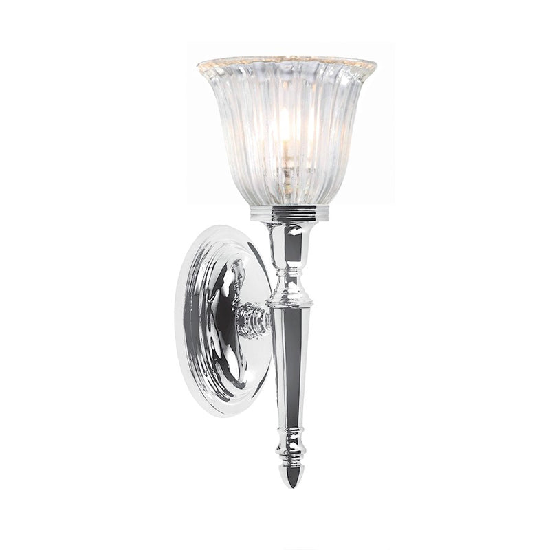 Lucas McKearn Dryden 1Lt 13" Bath/Vanity, Polished Chrome/Clear - BB-DRYDEN1-PC
