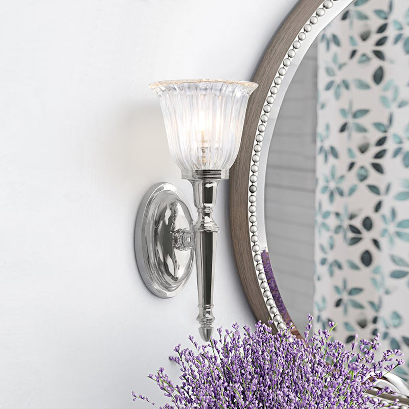 Lucas McKearn Dryden 1Lt 13" Bath/Vanity, Polished Chrome/Clear