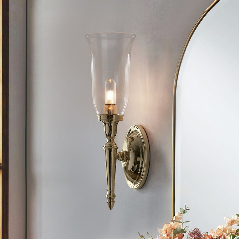 Lucas McKearn Dryden 1Lt 16" Bath/Vanity, Polished Brass/Clear