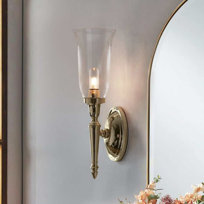 Lucas McKearn Dryden 1Lt 16" Bath/Vanity, Polished Brass/Clear