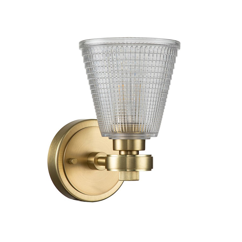 Lucas McKearn Gunnislake 1Lt Bath/Vanity, Brushed Brass/Clear