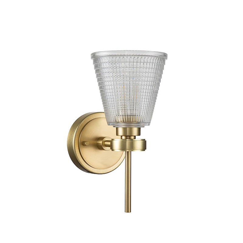Lucas McKearn Gunnislake 1Lt Bath/Vanity, Brushed Brass/Clear