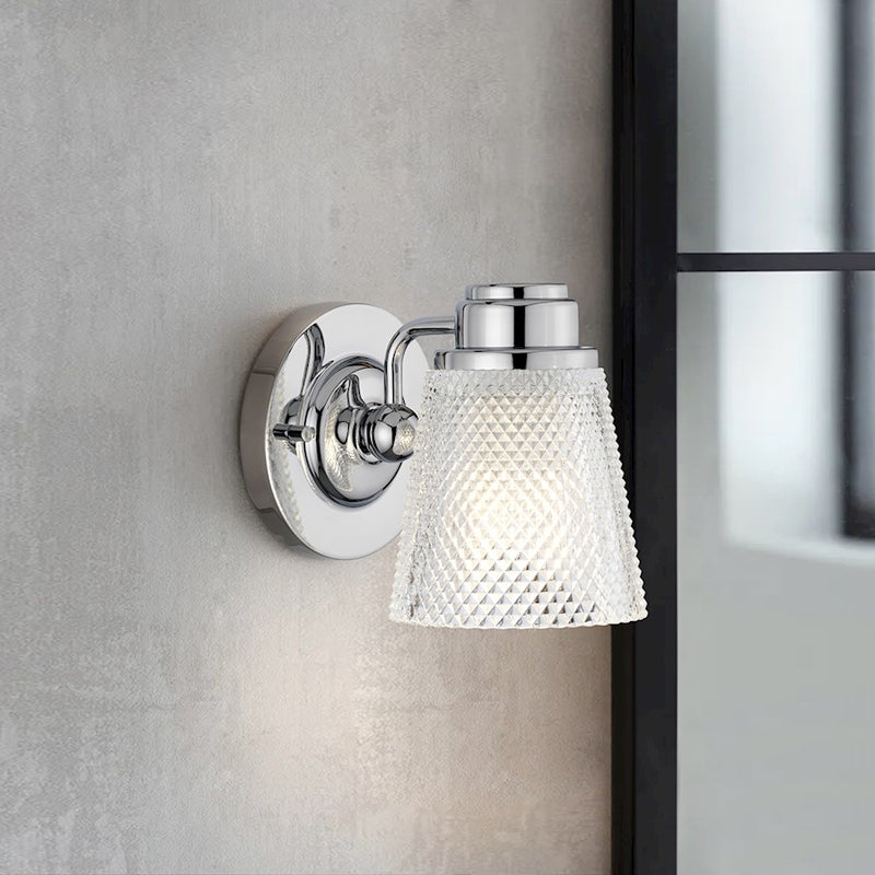 Lucas McKearn Hudson 1 Light Bath/Vanity, Polished Chrome/Clear