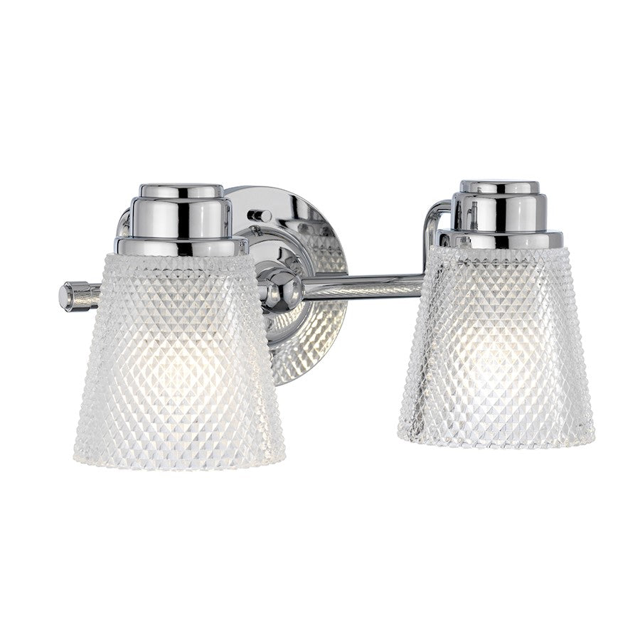 Lucas McKearn Hudson 2 Light Bath/Vanity, Polished Chrome/Clear - BB-HUDSON2-PC