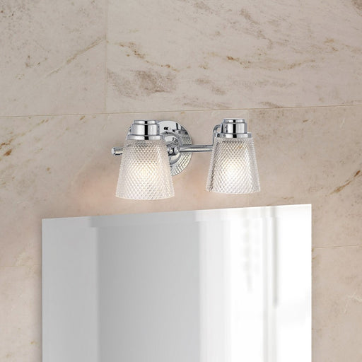 Lucas McKearn Hudson 2 Light Bath/Vanity, Polished Chrome/Clear