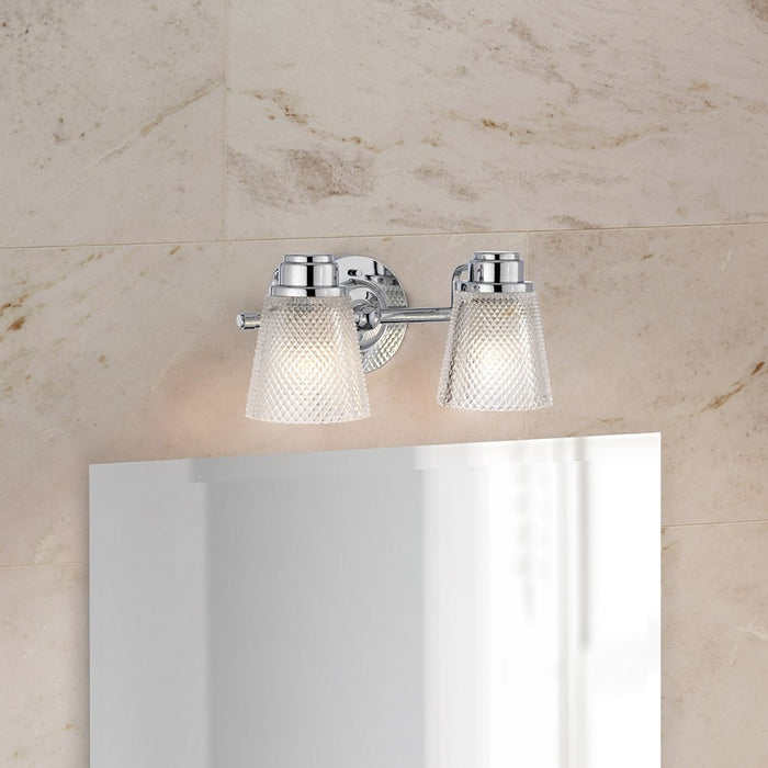 Lucas McKearn Hudson 2 Light Bath/Vanity, Polished Chrome/Clear