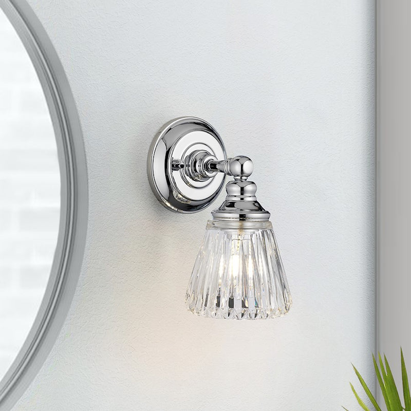 Lucas McKearn Keynes 1 Light Bath/Vanity, Polished Chrome/Clear