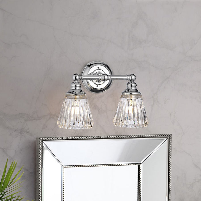 Lucas McKearn Keynes 2 Light Bath/Vanity, Polished Chrome/Clear