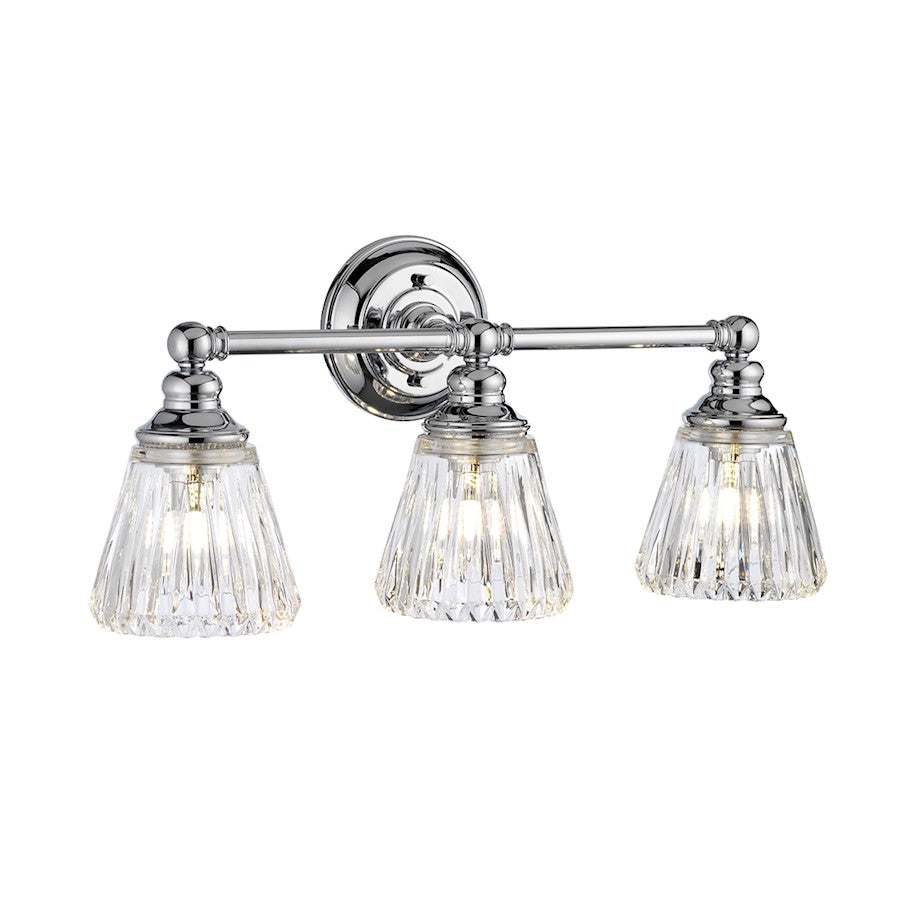 Lucas McKearn Keynes 3 Light Bath/Vanity, Polished Chrome/Clear - BB-KEYNES3-PC