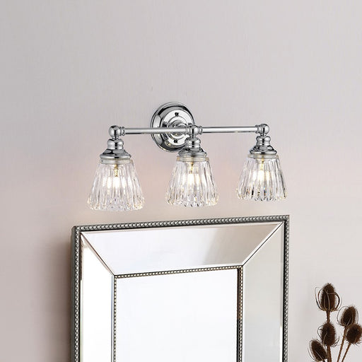 Lucas McKearn Keynes 3 Light Bath/Vanity, Polished Chrome/Clear