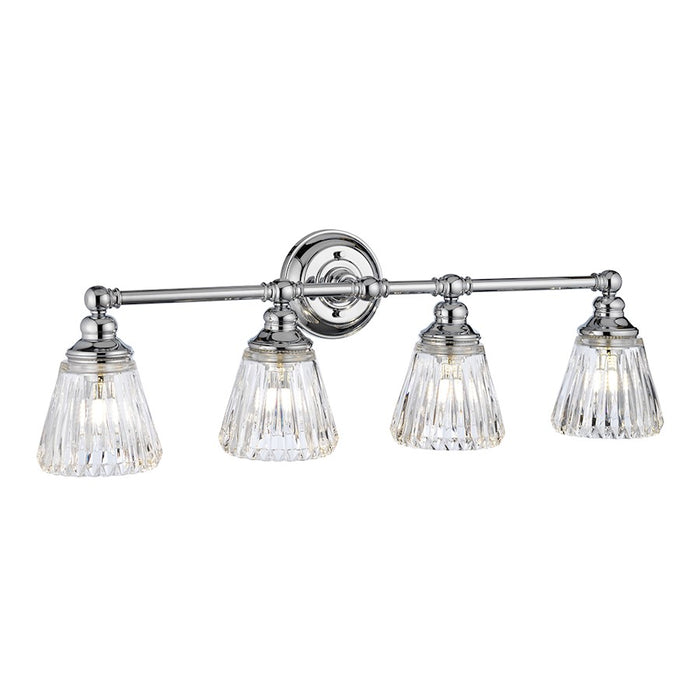 Lucas McKearn Keynes 4 Light Bath/Vanity, Polished Chrome/Clear - BB-KEYNES4-PC