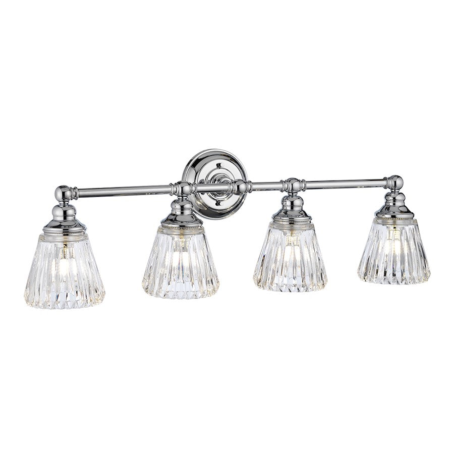 Lucas McKearn Keynes 4 Light Bath/Vanity, Polished Chrome/Clear - BB-KEYNES4-PC