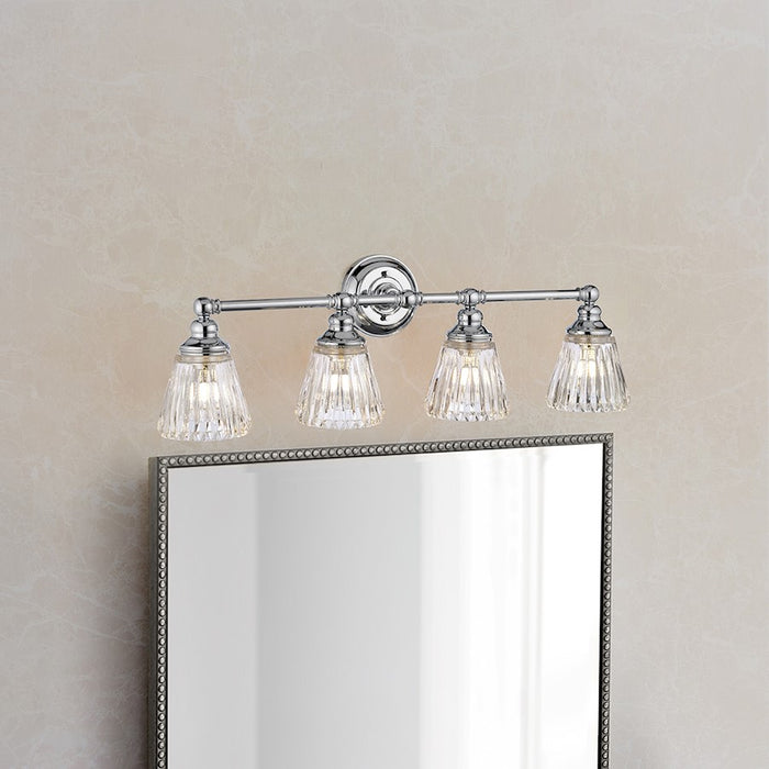 Lucas McKearn Keynes 4 Light Bath/Vanity, Polished Chrome/Clear