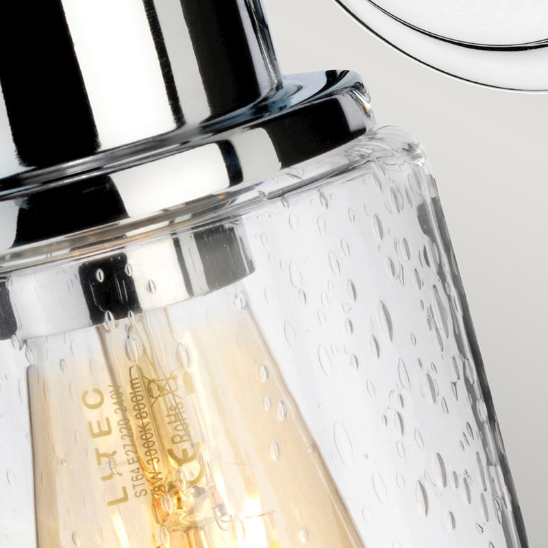 Lucas McKearn Morvah 1 Light Bath/Vanity, Polished Chrome/Clear