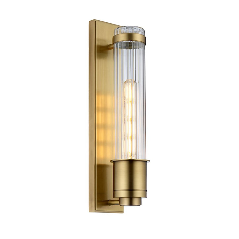 Lucas McKearn Wellington 1Lt Bath/Vanity, Aged Brass/Clear - BB-WELLINGTON-AB