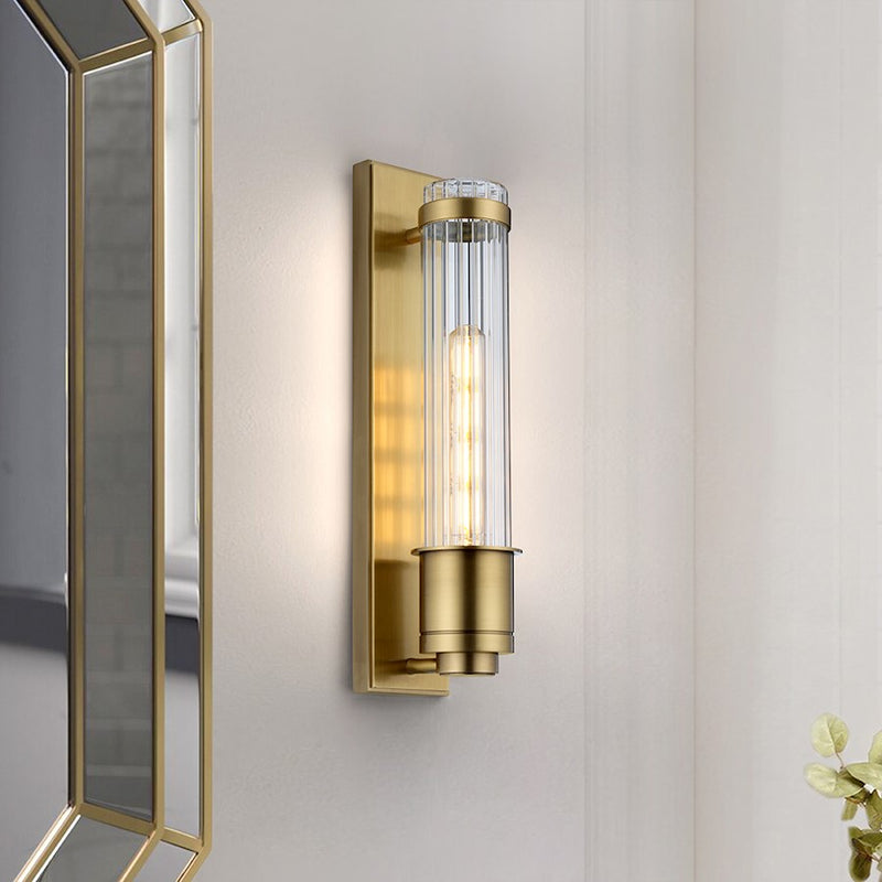 Lucas McKearn Wellington 1Lt Bath/Vanity, Aged Brass/Clear
