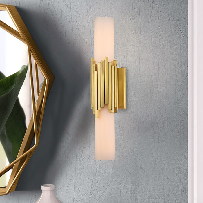 Lucas McKearn Marvel 2 Light Bath/Vanity, Aged Brass/Opal Etched