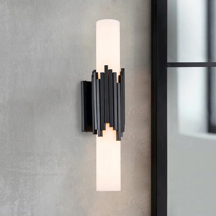 Lucas McKearn Marvel 2 Light Bath/Vanity, Matte Black/Opal Etched