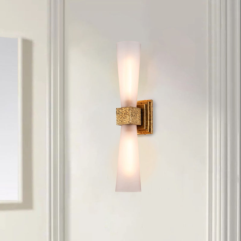Lucas McKearn Kristy 2 Light Bath/Vanity, Gold Leaf/Clear Etched