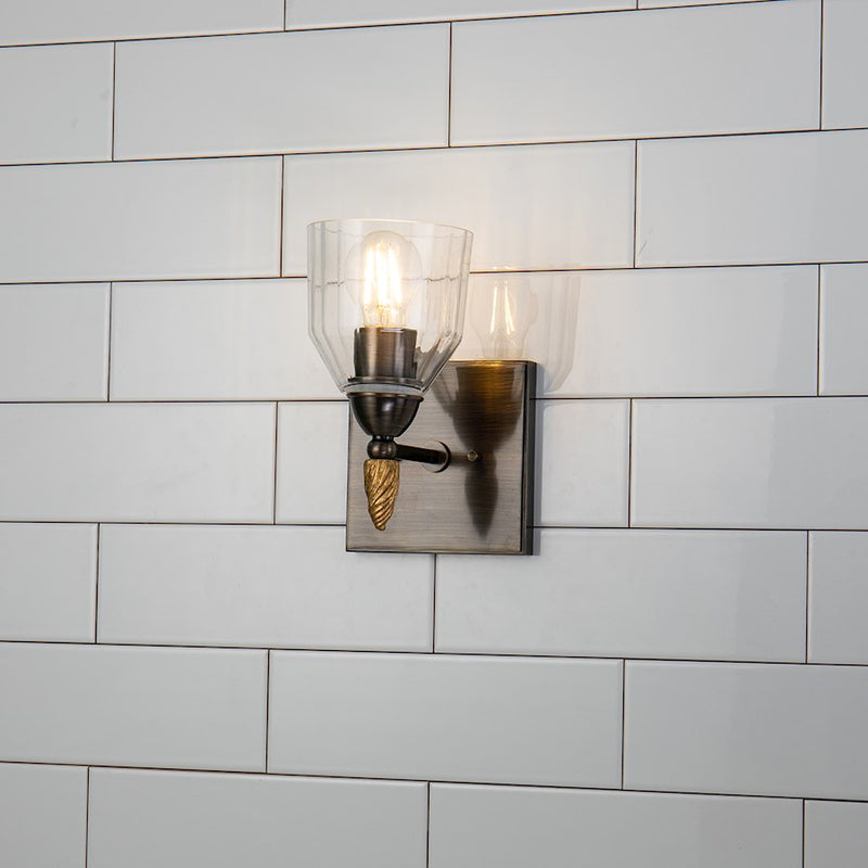 Lucas McKearn Felice 1 Light Bath/Vanity, Dark Bronze/Gold F1