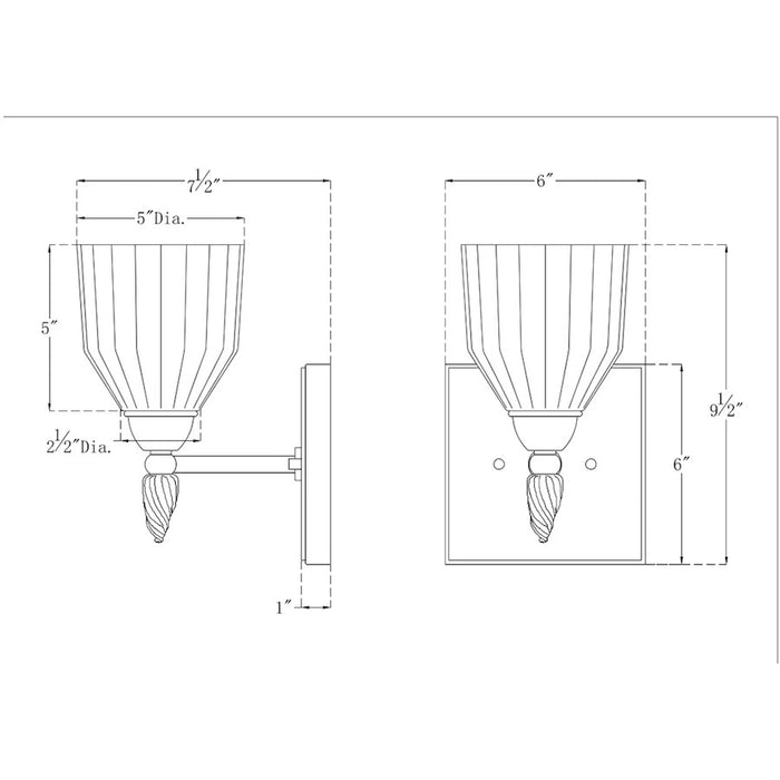 Lucas McKearn Felice 1 Light Bath/Vanity, Dark Bronze/Gold F2