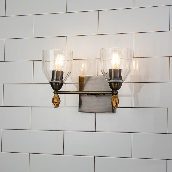 Lucas McKearn Felice 2 Light Bath/Vanity, Dark Bronze/Gold F1