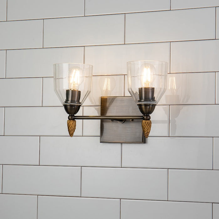 Lucas McKearn Felice 2 Light Bath/Vanity, Dark Bronze/Gold F2