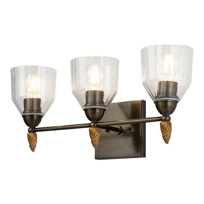 Lucas McKearn Felice 3 Light Bath/Vanity, Dark Bronze/Gold F2 - BB1000DB-3-F2G