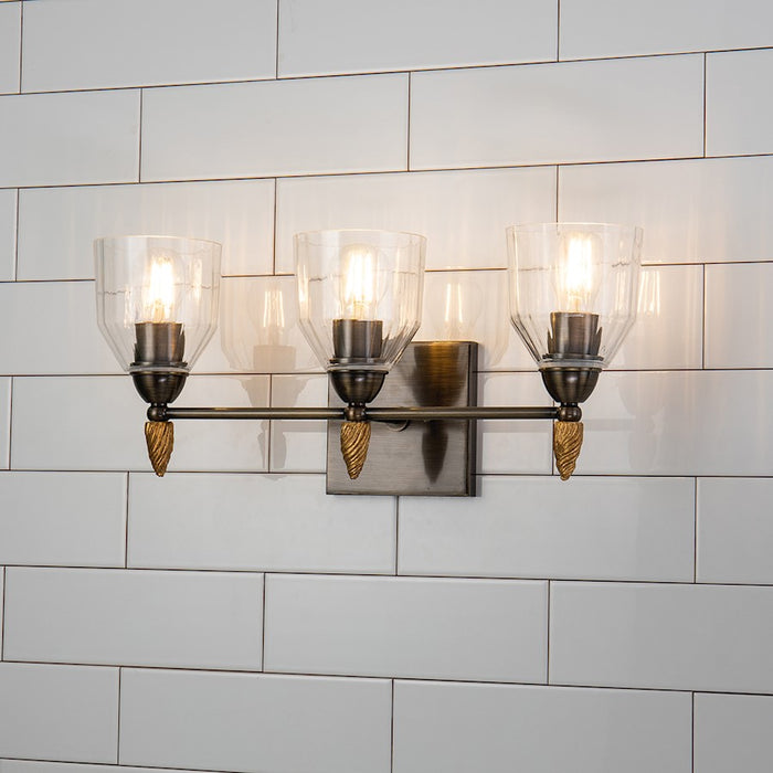 Lucas McKearn Felice 3 Light Bath/Vanity, Dark Bronze/Gold F2